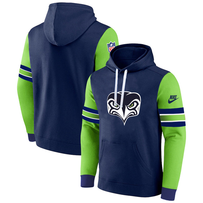 Men's Seattle Seahawks Navy/Green Pullover Hoodie